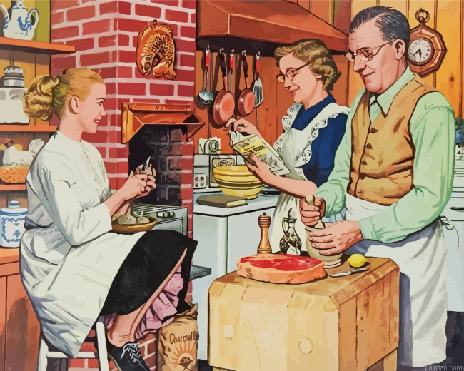 1950s Americana Family Dinner Paint By Number.png
