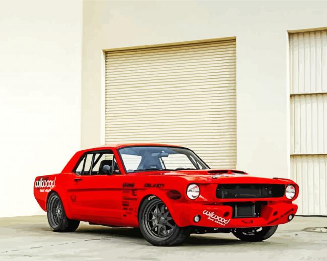 1966 Red Classic Mustang Paint By Numbers.png