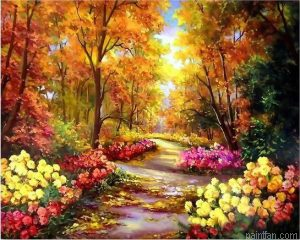 A Middle Way Of Flowers Landscape Paint By Numbers.png