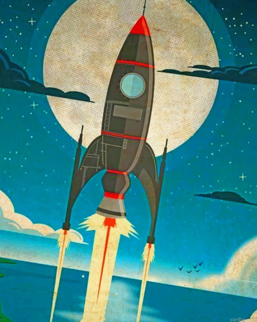 A Rocket Heading Towards The Moon New Paint By Numbers.png