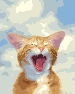 A Screaming Cat Animals Paint By Numbers.png