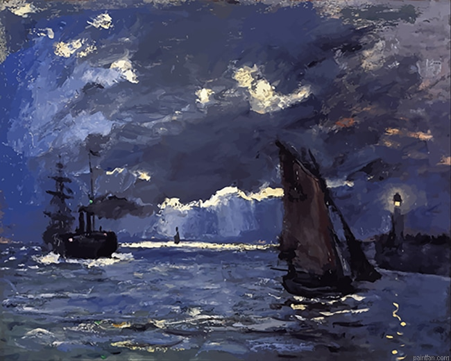 A Seascape Shipping By Moonlight New Paint By Numbers.png