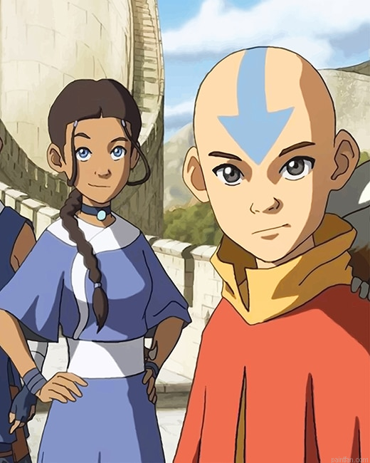 Aang And Katara The Last Airbender New Paint By Numbers.png