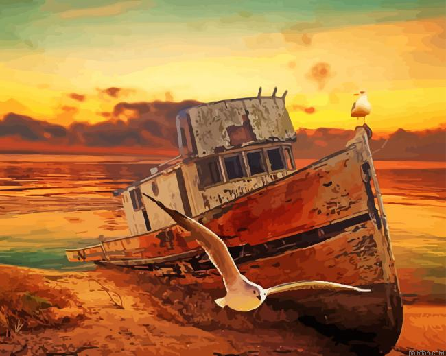 Abandoned Fishing Boat Paint By Numbers.png