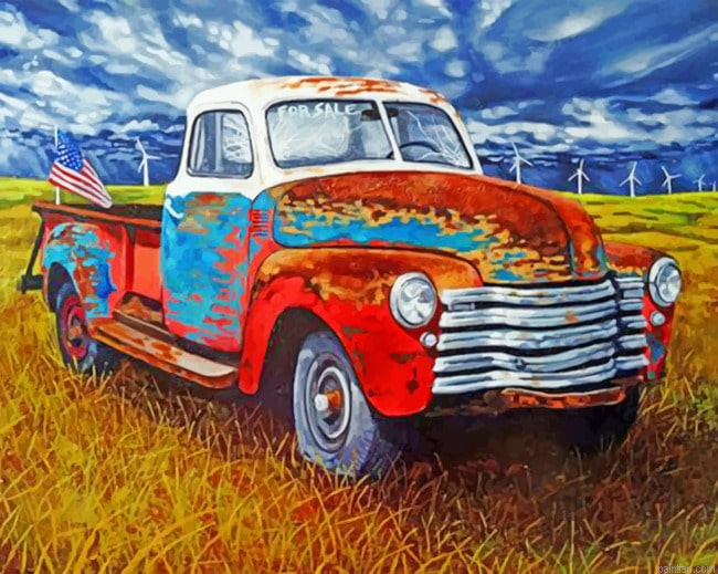 Abandoned Vintage Truck Cars Paint By Number.png