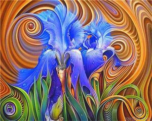 Abstract Blue Flowers Paint By Numbers.png