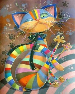 Abstract Cartoon Cat Animals Paint By Numbers.png