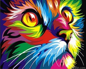 Abstract Cat Animals Paint By Numbers.png