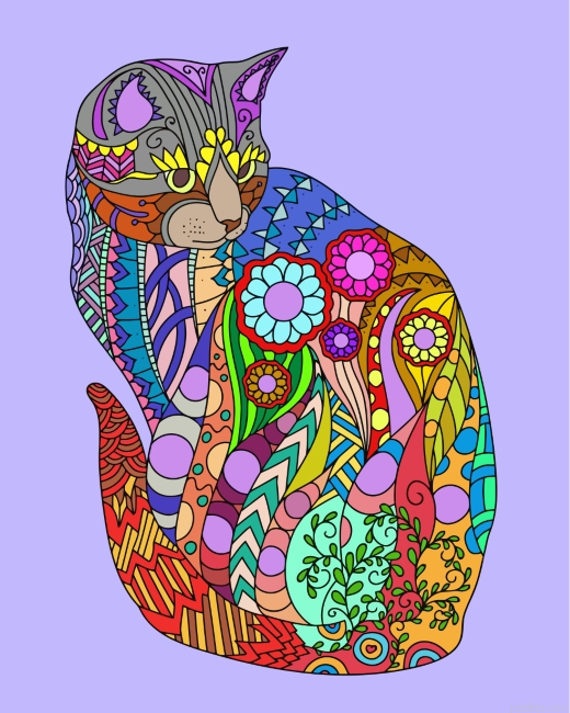 Abstract Cat Paint By Number.png