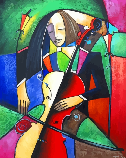 Abstract Cello Player Paint By Number.png