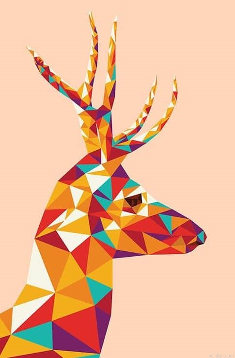 Abstract Christmas Deer Paint By Numbers.png