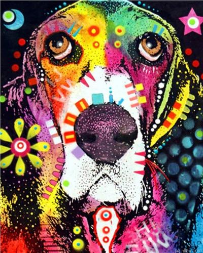 Abstract Colorful Dog Animals Paint By Numbers.png