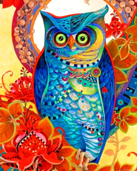 Abstract Colorful Owl Birds Paint By Numbers.png