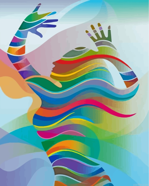 Abstract Colorful Woman Paint By Number.png