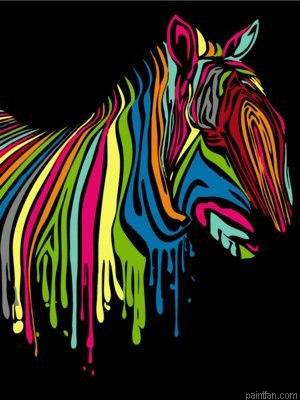 Abstract Colorful Zebra Paint By Numbers.png