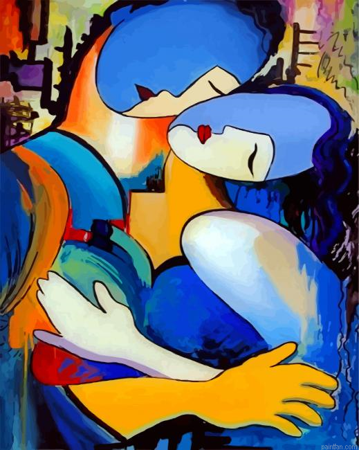 Abstract Couple Hugging Paint By Number.png