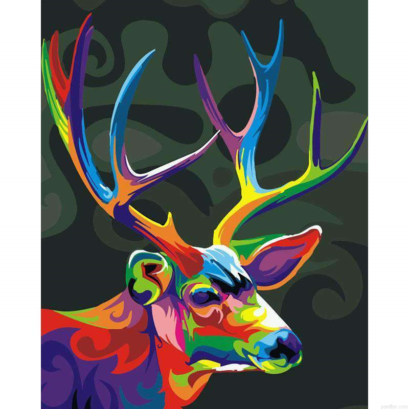 Abstract Deer Animals Paint By Numbers.png