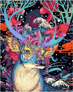 Abstract Deer Paint By Numbers.png
