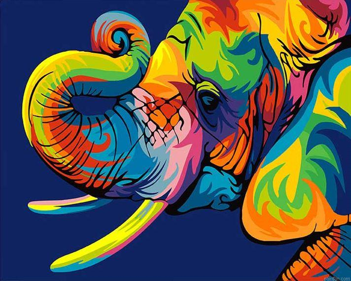 Abstract Elephant Animals Paint By Numbers.png