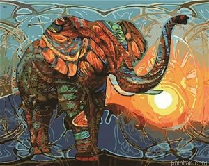 Abstract Elephants Paint By Numbers.png