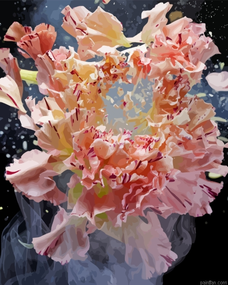 Abstract Exploding Flower Paint By Numbers.png