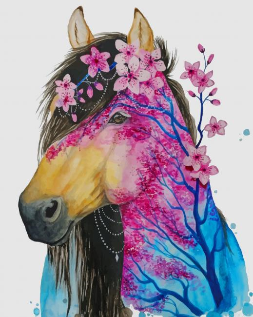 Abstract Floral Horse New Paint By Numbers.png