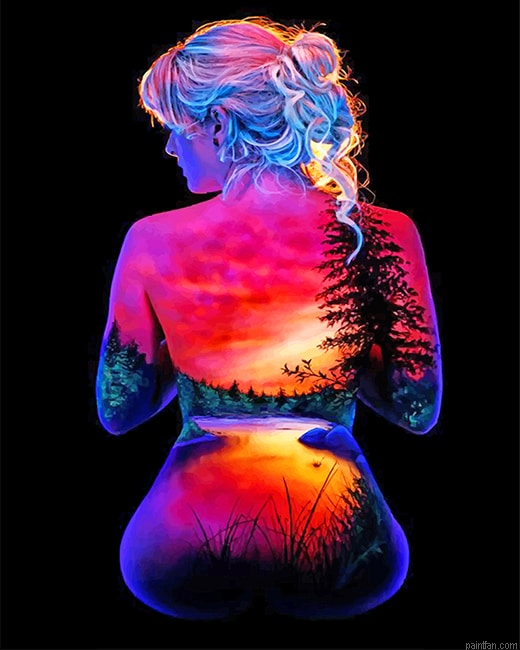 Abstract Girl Sunset New Paint By Numbers.png