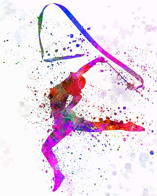 Abstract Gymnastic Girl Paint By Numbers.png