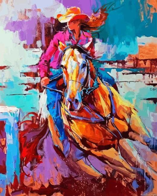 Abstract Horse Rodeo Paint By Numbers.png