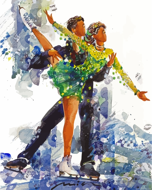 Abstract Ice Skaters Paint By Number.png