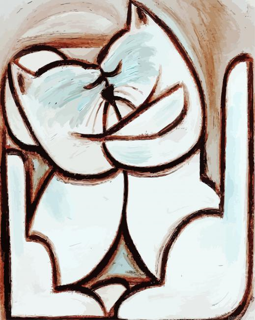 Abstract Kissing Cats Paint By Numbers.png
