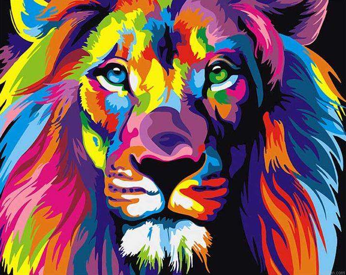 Abstract Lion Animals Paint By Numbers.png