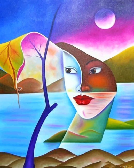 Abstract Mother Nature Face New Paint By Numbers.png