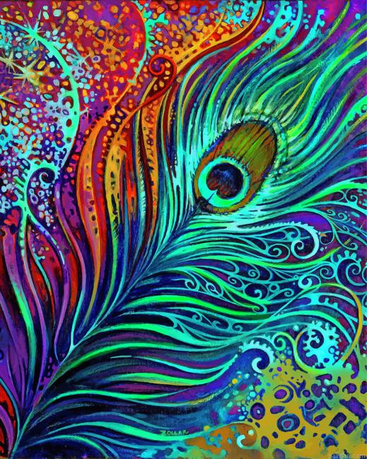 Abstract Peacock Feather Paint By Numbers.png