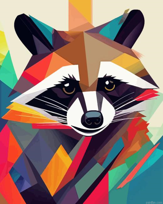 Abstract Raccoon Paint By Numbers.png