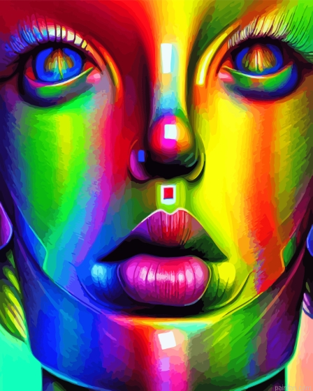 Abstract Rainbow Face Art Paint By Numbers.png