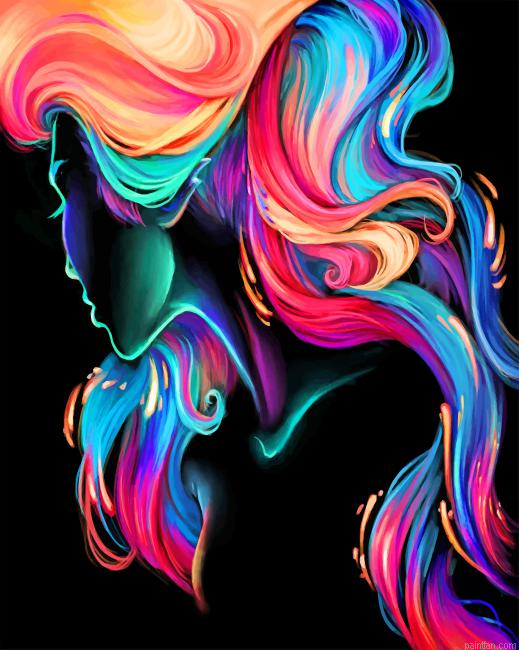 Abstract Rainbow Hair New Paint By Number.png