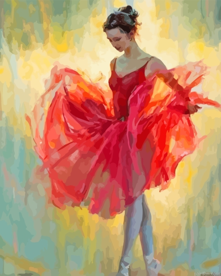 Abstract Red Ballet Bancer Paint By Numbers.png