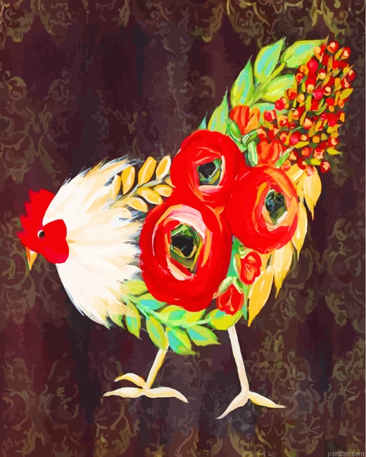 Abstract Rooster Paint By Number.png