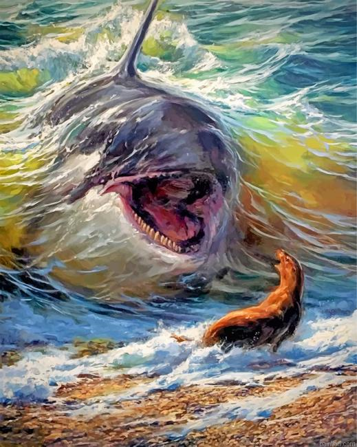 Abstract Shark And Seal Paint By Number.png