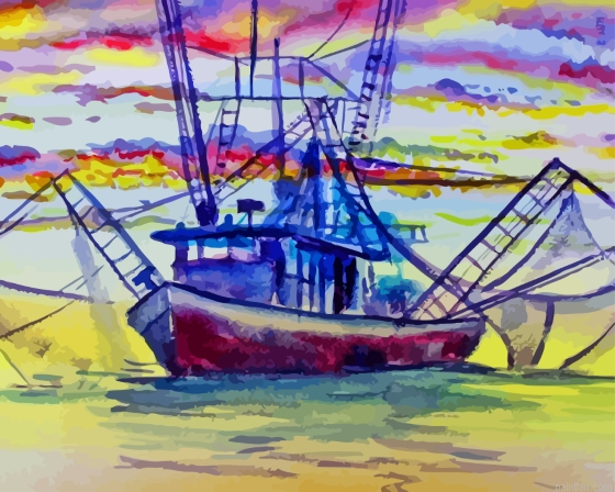 Abstract Shrimp Boat Paint By Numbers.png