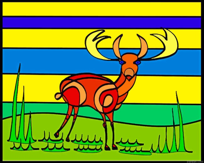 Abstract Stag Paint By Number.png