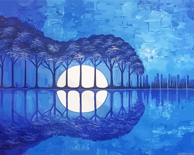 Abstract Tree Reflection Guitar Paint By Numbers.png