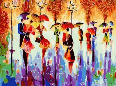 Abstract Walkers In Rain Paint By Numbers.png