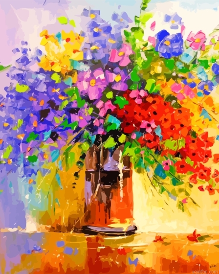 Abstract Wild Flowers Paint By Numbers.png
