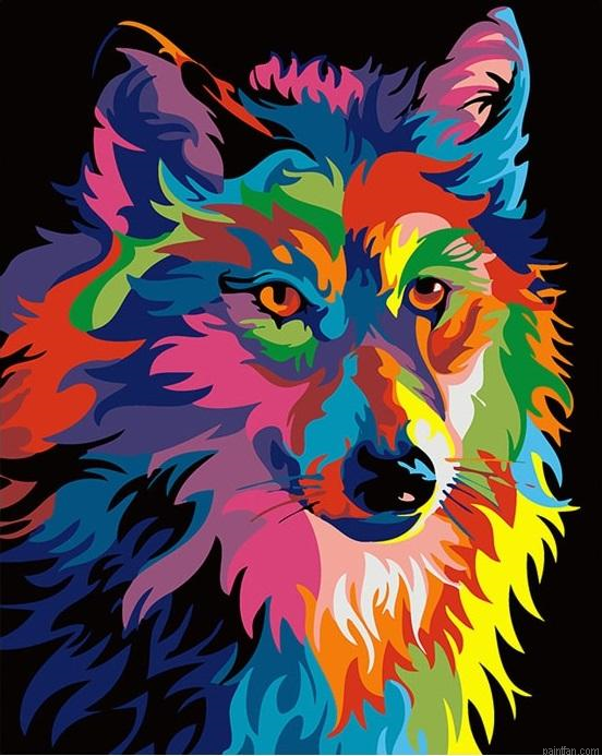 Abstract Wolf Paint By Numbers.png
