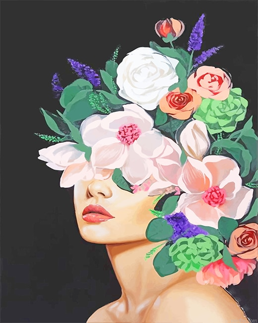 Abstract Woman Flowers Art New Paint By Numbers.png