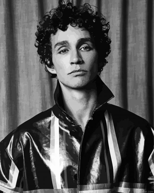 Actor Robert Sheehan Black And White Paint By Numbers.png