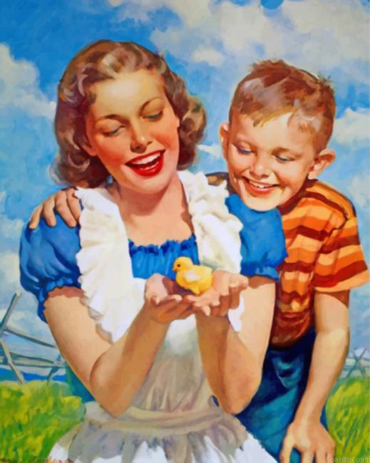 Adorable Mother And Son Paint By Number.png
