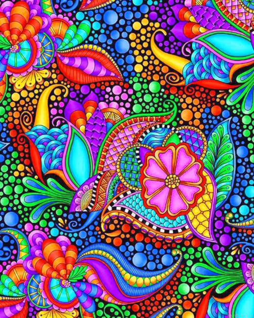 Aesthetic Abstract Flowers Colorful Paint By Numbers.png